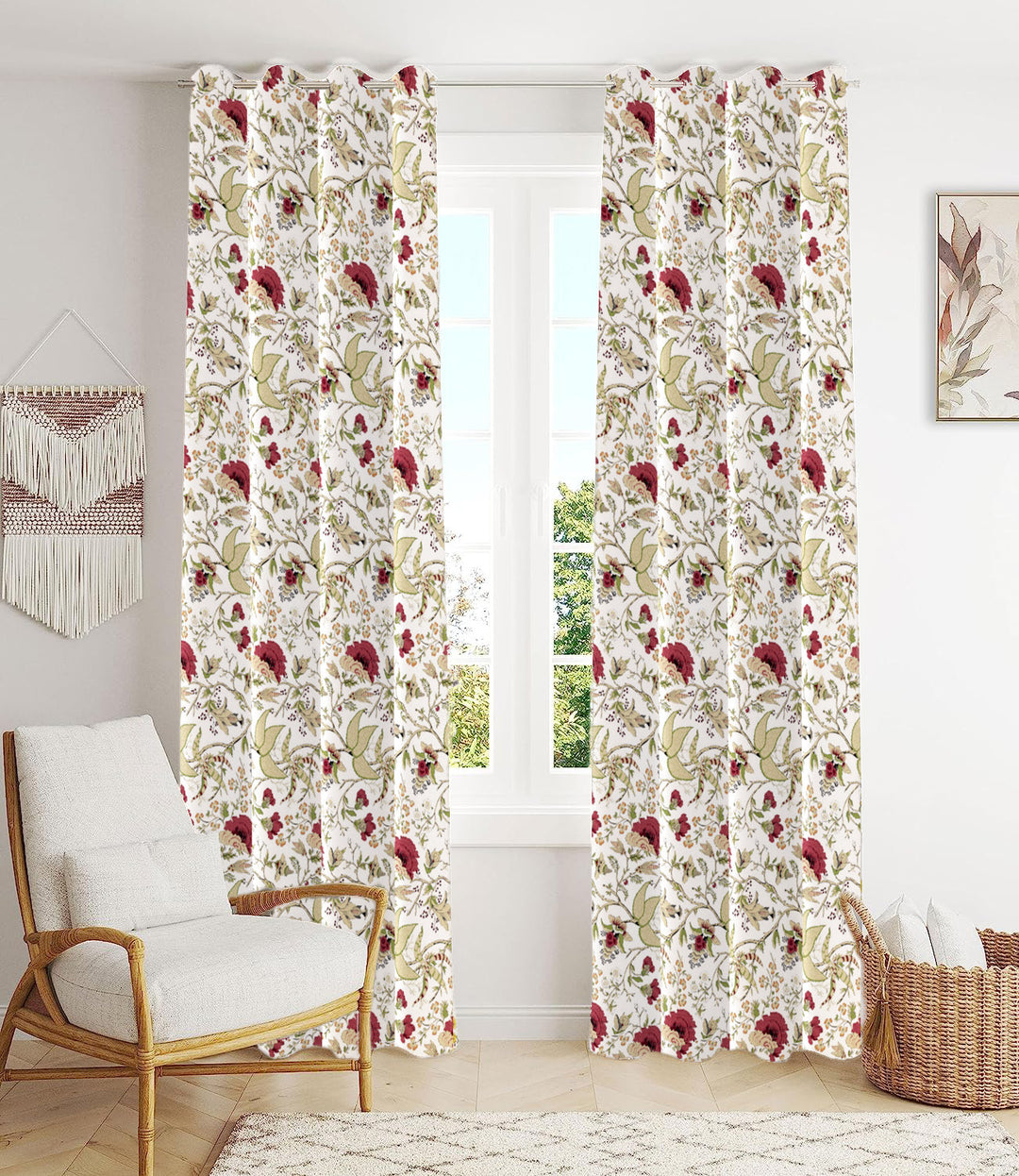 Duck Cotton Jaipuri Printed Curtains (Pack of 2 & 100% Cotton)