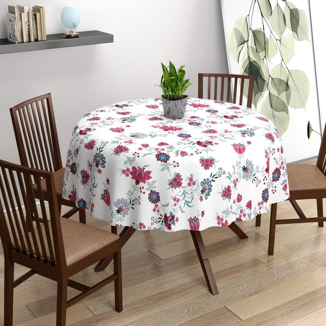Premium Cotton Circular Dining Table Cloth - Red Wine - Trance Home Linen