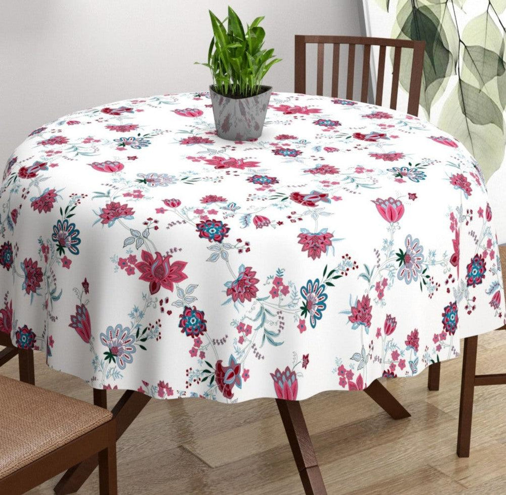 Premium Cotton Circular Dining Table Cloth - Red Wine - Trance Home Linen