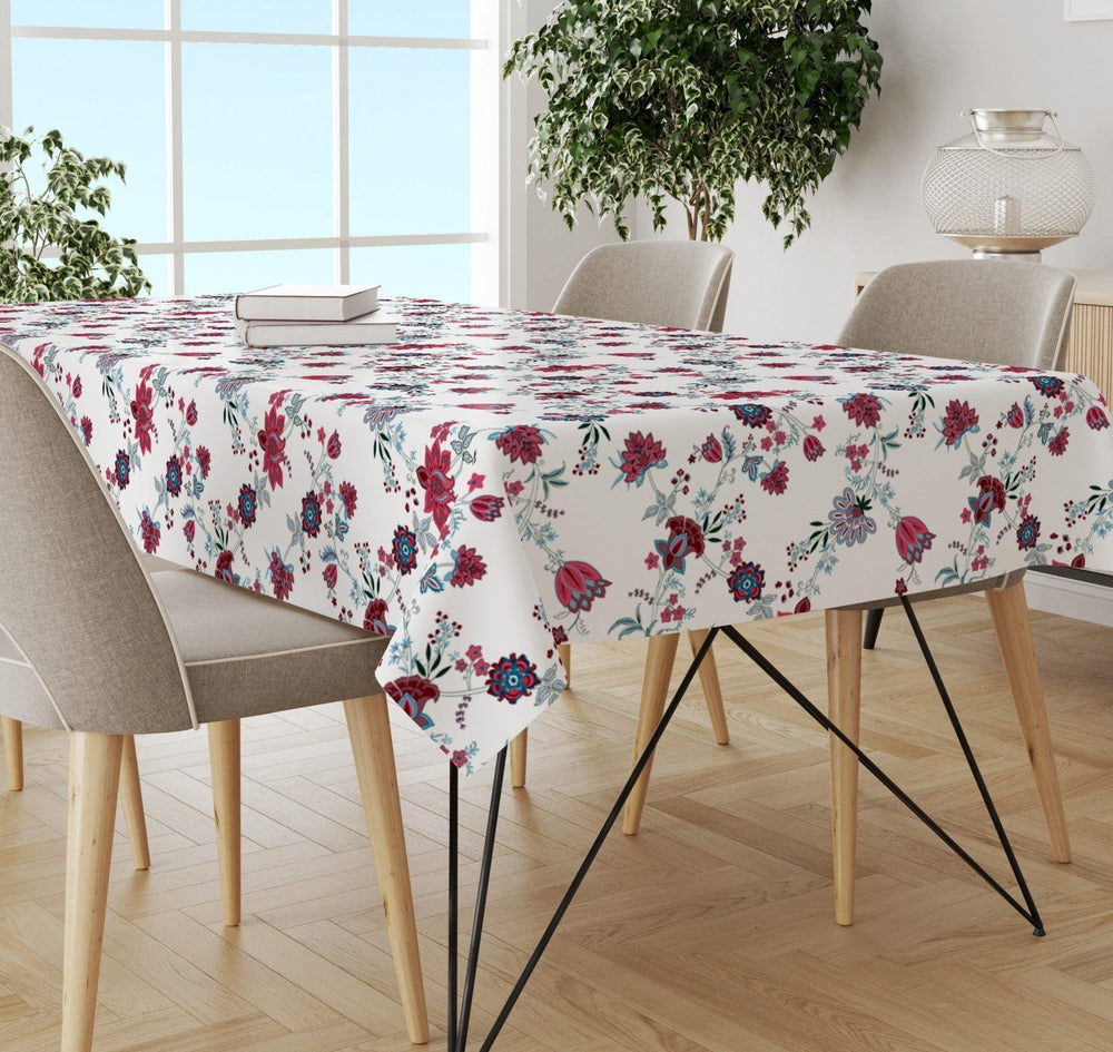 Premium Cotton Rectangular Dining Table Cloth - Red Wine - Trance Home Linen