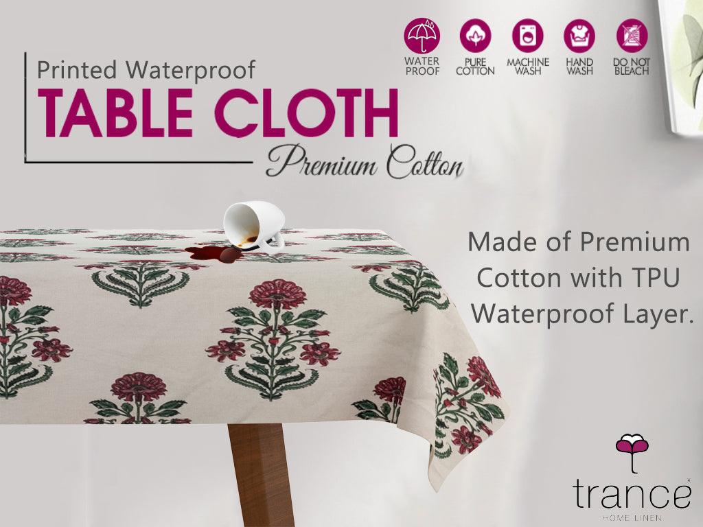 Premium Cotton Waterproof Rectangular Dining Table Cloth - Trance Home Linen