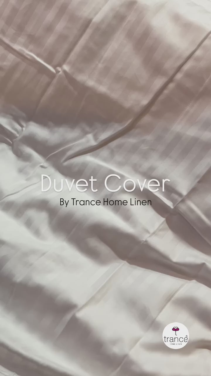 Cotton Striped Duvet Cover with Pillow Cover (300 TC)
