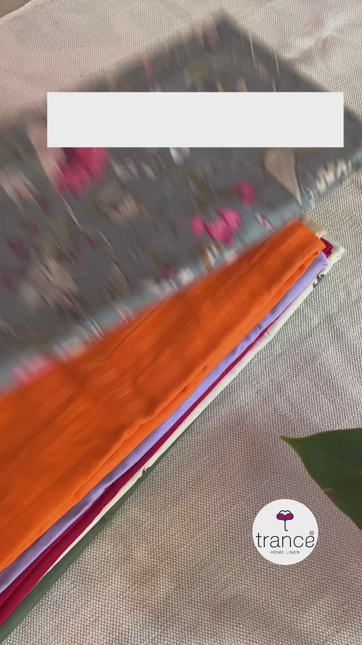 Cotton Printed Flat Bedsheet with 2 Pillow Covers (100% Cotton & 180 TC)