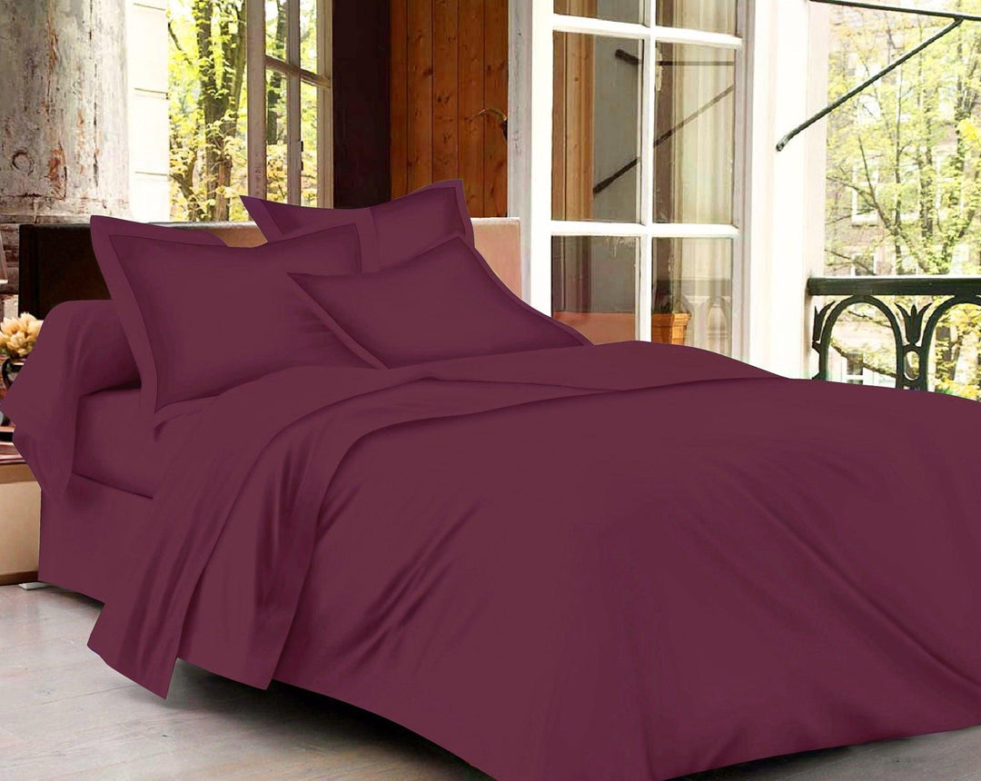Cotton Plain Bed Sheet with Pillow Cover (400 TC) - Trance Home Linen