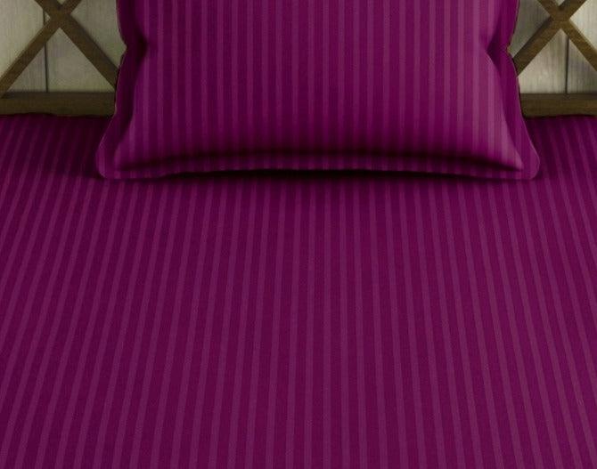 Cotton Single Bed Sizes Fitted Bedsheet with 1 Pillow Cover (100% Cotton & 200 TC) - Trance Home Linen