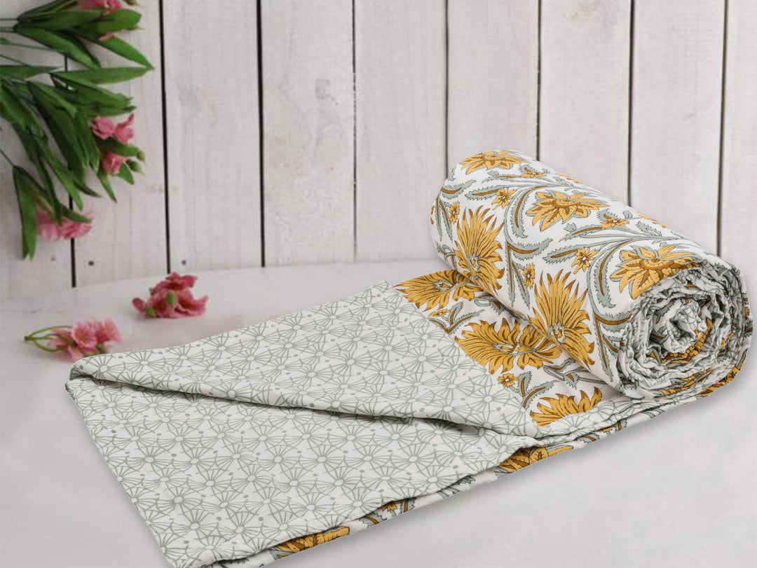 Ethnic Jaipuri Collection Cotton Double Dohar (Flora) - Trance Home Linen