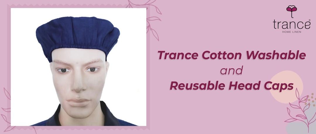 Trance Cotton Washable and Reusable Head Caps