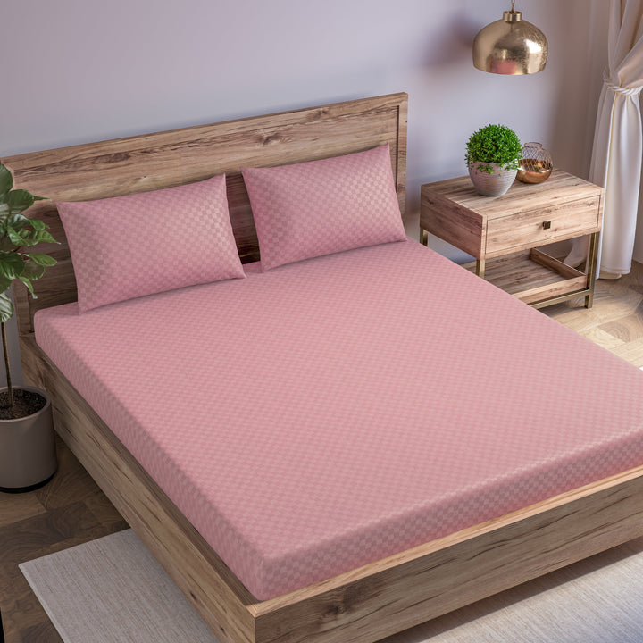 300TC 100% Cotton Jacquard Weave Flat Bedsheet with Pillow Covers