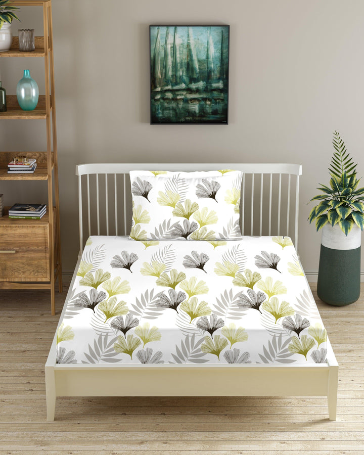 100% Cotton Printed Fitted Bedsheet with Pillow Covers - Paradise - Trance Home Linen