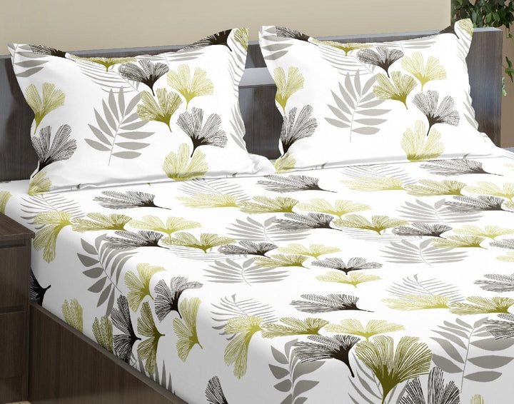 100% Cotton Printed Flat Bedsheet with 2 Pillow Covers - Paradise - Trance Home Linen