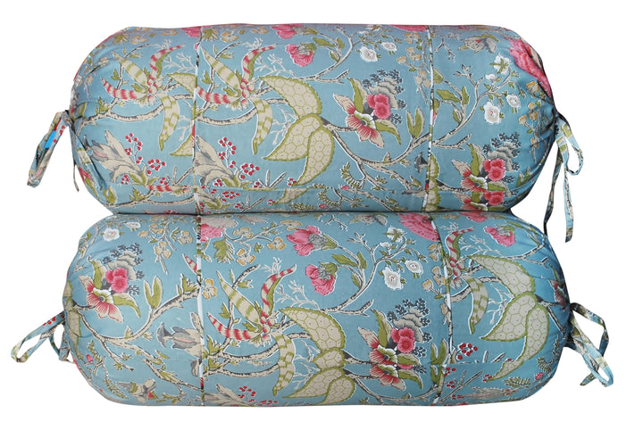 100% Cotton Printed Pipe-In Bolster Covers - Pack of 2 - Trance Home Linen