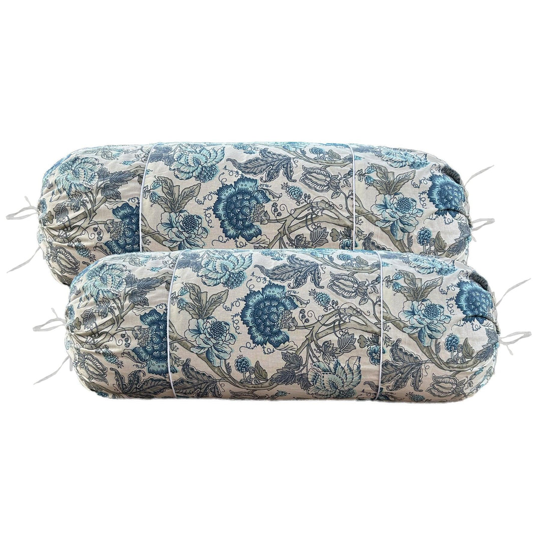 100% Cotton Printed Pipe-In Bolster Covers - Pack of 2 - Trance Home Linen