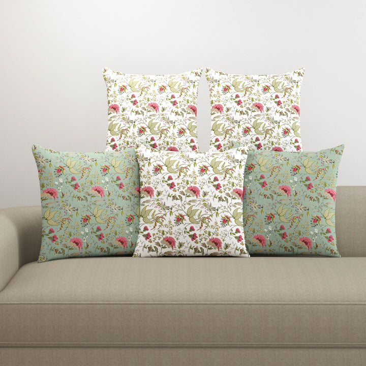 Cotton Cushion Covers for Sofa and Diwan Pillow Covers (Calicut & Set of 5)