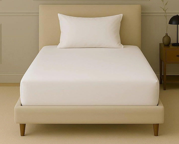 300TC Bamboo Weave Single Fitted Bedsheet with Pillow Cover