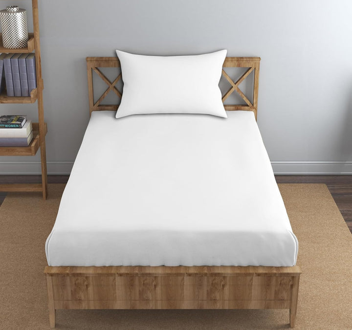300TC 100% Cotton  Percale  Plain Queen Fitted Bedsheet with 2 Pillow Covers