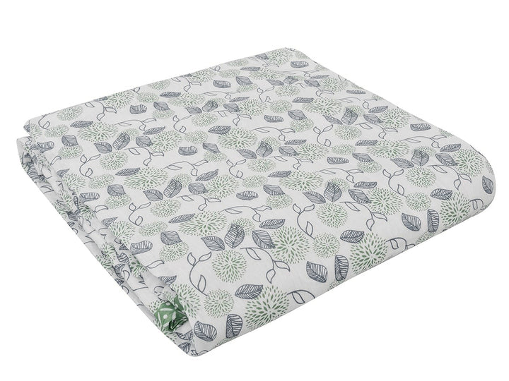 Cotton Single Dohar (SPRING GREEN Blue Leaves)