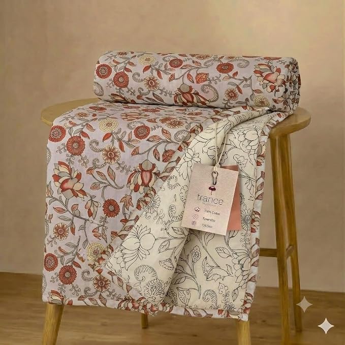 Cotton Double Dohar (Kalamkari Rust)