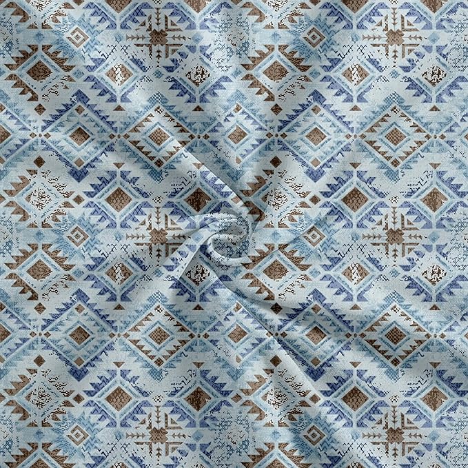 100% Cotton 180 TC Cotton Printed Fitted Bedsheet with Pillow Covers -Silken Mosaic