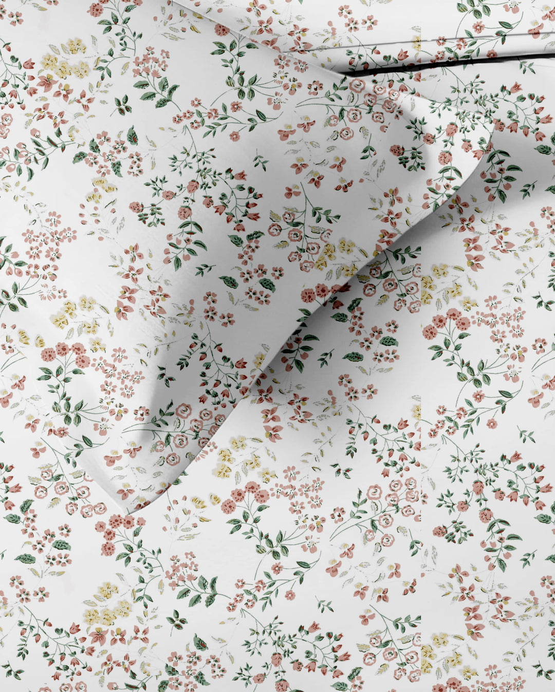 100% Cotton 210 TC Cotton Printed Fitted Bedsheet with Pillow Covers - Daisy Shower