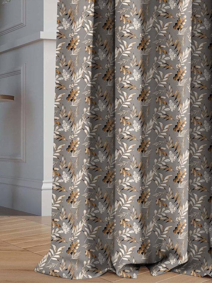 100% Polyester Floral Printed Dimout Curtain - Autumn