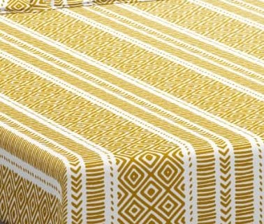 100% Cotton & 200 TC Cotton Printed Fitted Bedsheet with Pillow Covers (Aztec )