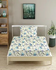 100% Cotton 180 TC  Printed Flat Bedsheet with Pillow Covers  - Blooms