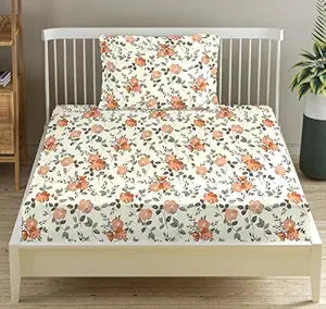 100% Cotton 180 TC  Printed Flat Bedsheet with Pillow Covers  - Blooms