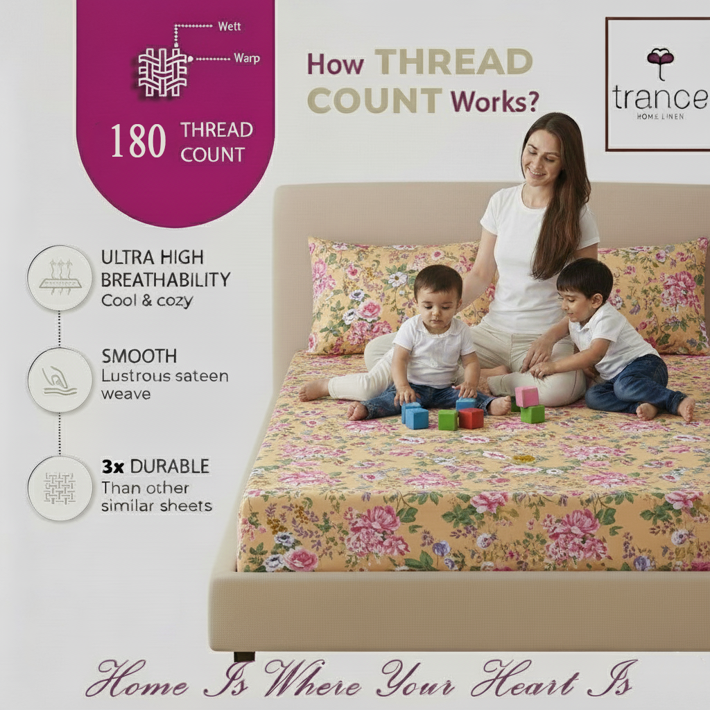 100% Cotton 180TC Printed Flat Bedsheet with Pillow Covers Brown vintage woods