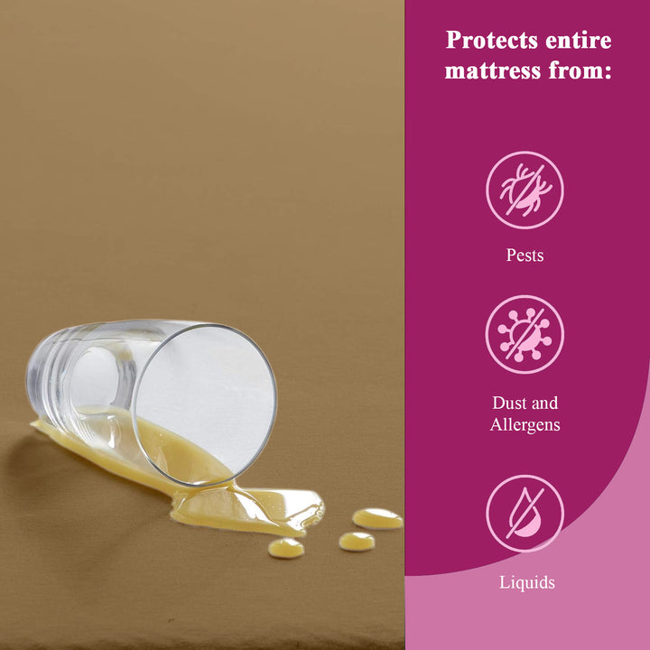 Antibacterial Hypoallergenic Silky Bamboo Waterproof Mattress Protector