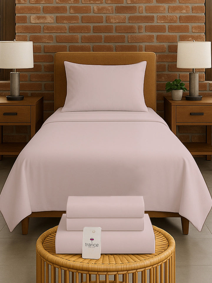 300TC Bamboo Weave Flat Bedsheet with Pillow Covers