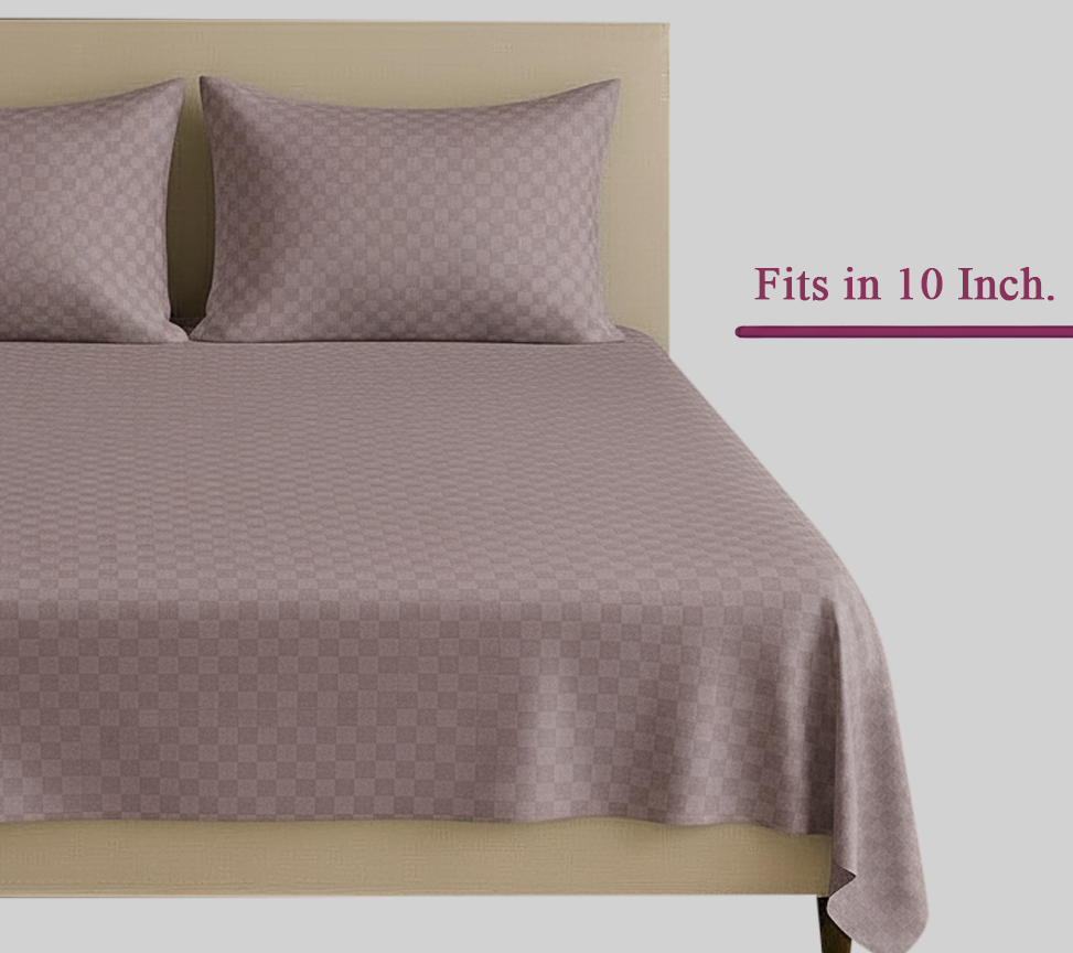 300TC 100% Cotton Jacquard Weave Flat Bedsheet with Pillow Covers
