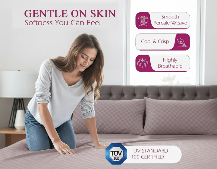 300TC 100% Cotton Jacquard Weave Flat Bedsheet with Pillow Covers