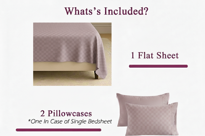 300TC 100% Cotton Jacquard Weave Flat Bedsheet with Pillow Covers