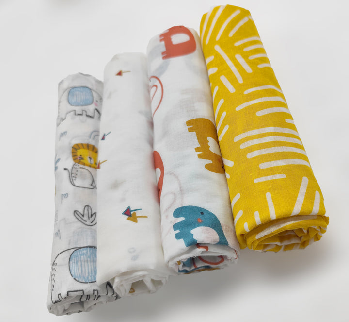 Soft 100% Cotton Malmal Baby Swaddle Cloth