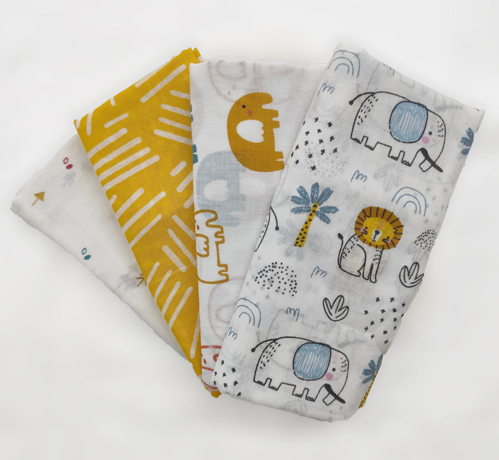 Soft 100% Cotton Malmal Baby Swaddle Cloth