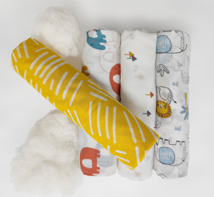 Soft 100% Cotton Malmal Baby Swaddle Cloth