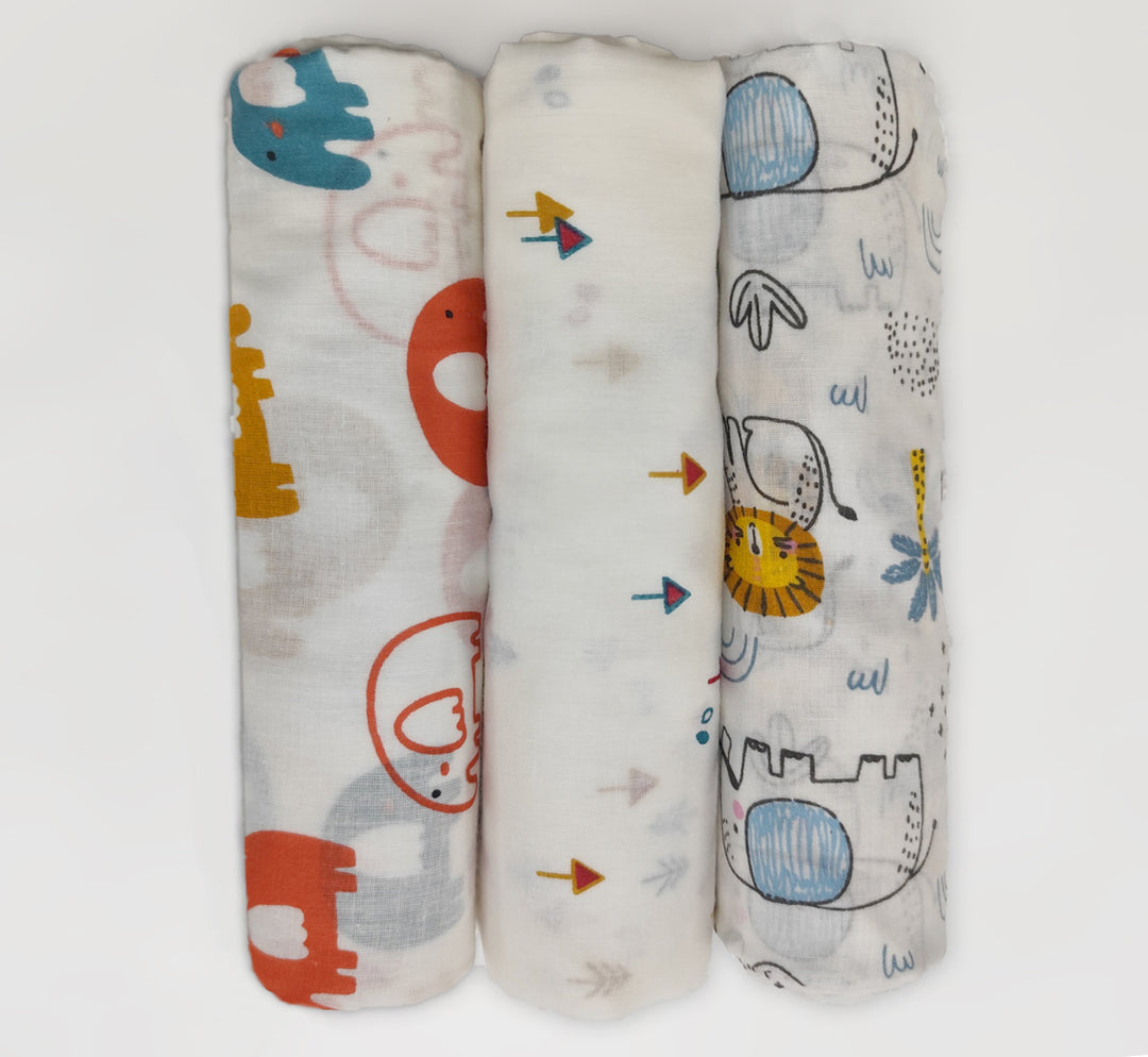 Soft 100% Cotton Malmal Baby Swaddle Cloth