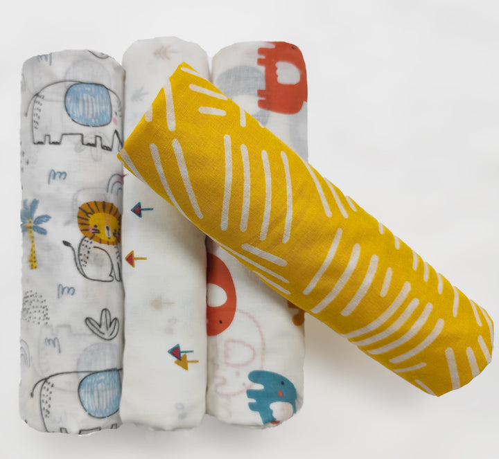 Soft 100% Cotton Malmal Baby Swaddle Cloth