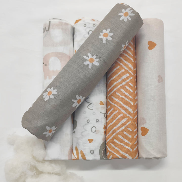 Soft 100% Cotton Malmal Baby Swaddle Cloth