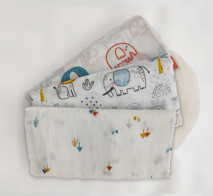 Soft 100% Cotton Malmal Baby Swaddle Cloth