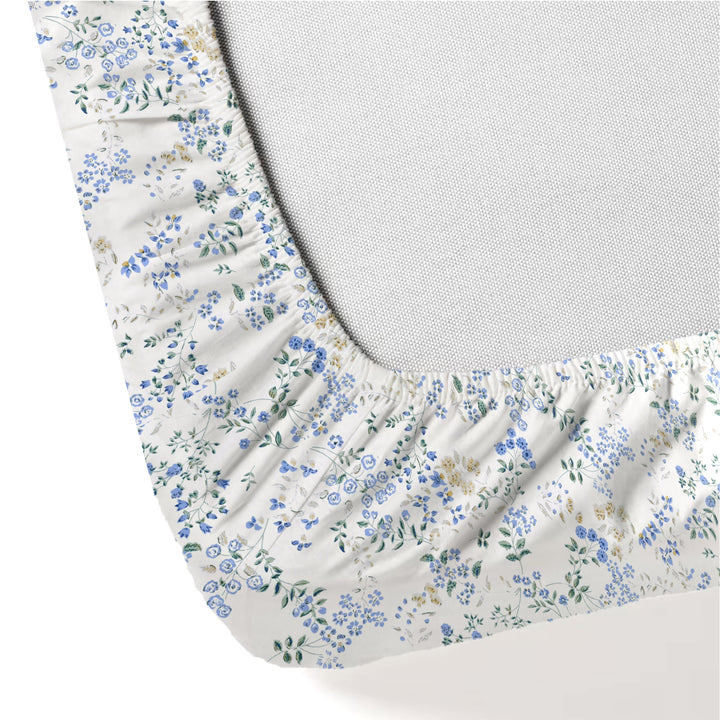 100% Cotton 210 TC Cotton Printed Fitted Bedsheet with Pillow Covers - Daisy Shower
