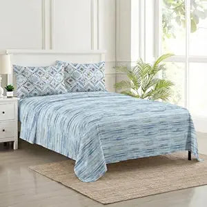 100% Cotton 180 TC  Printed Flat Bedsheet with Pillow Covers - Dhariya