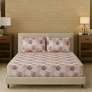 100% Cotton 180 TC  Printed Flat Bedsheet with Pillow Covers  - Ferns