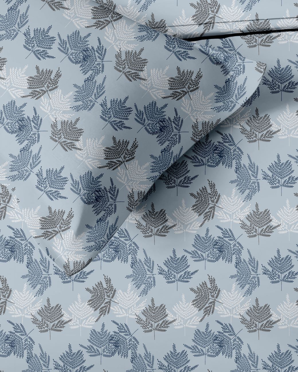 Cotton Printed Fitted Bedsheet with Pillow Covers (Ferns Paradise 100% Cotton &144 TC)