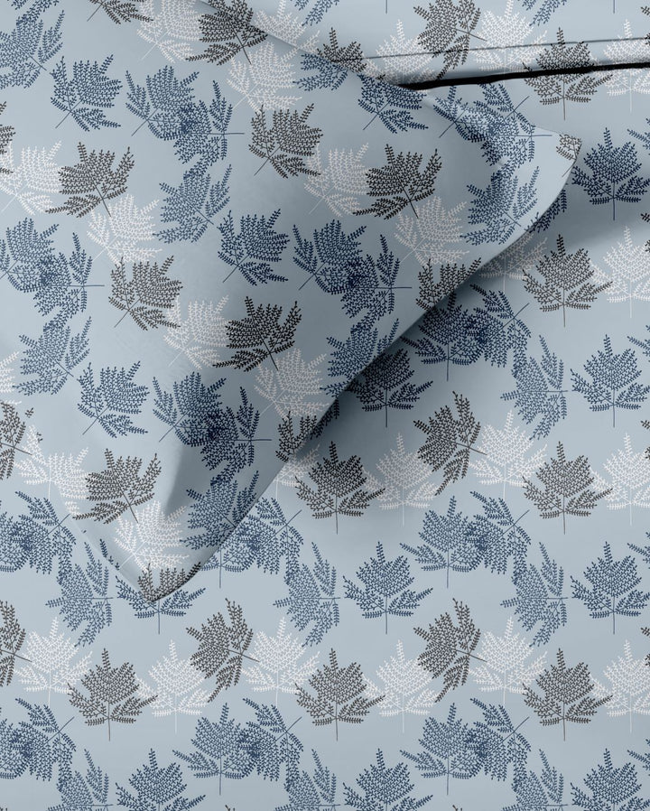 Cotton Printed Fitted Bedsheet with Pillow Covers (Ferns Paradise 100% Cotton &144 TC)