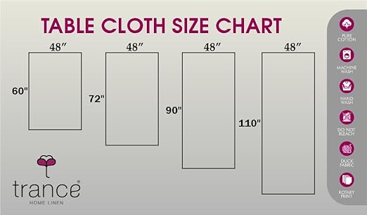 Premium Cotton Plain Rectangular Dining Table Cloth