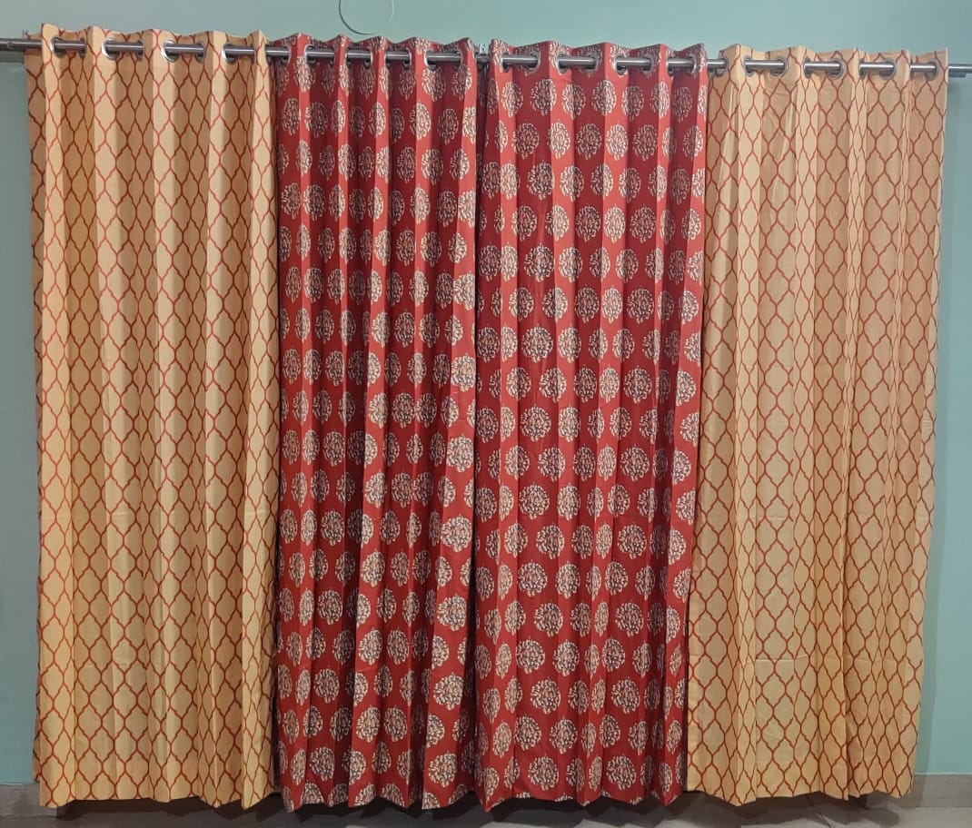 Lightweight Cotton Voile Curtains (Clay Red)