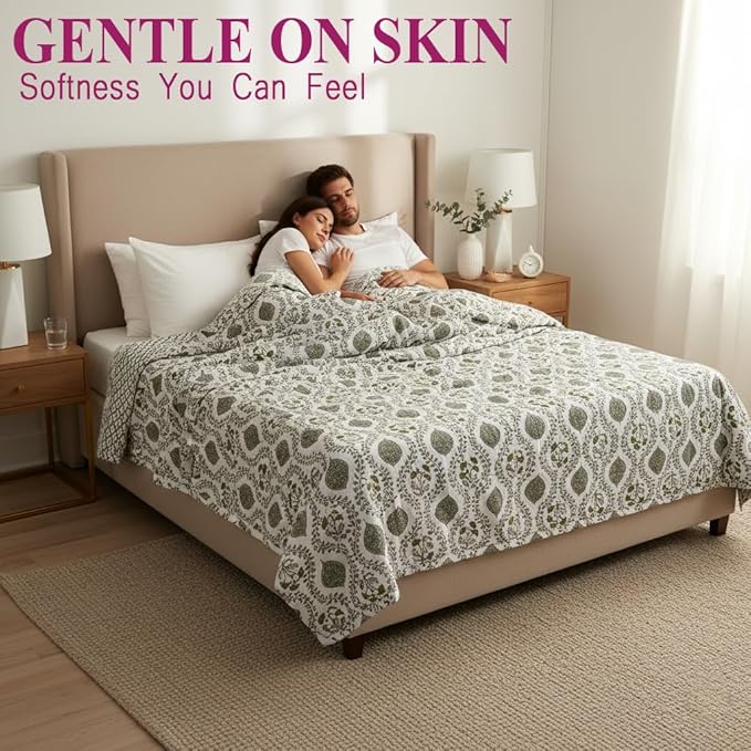 100% Cotton 180 TC  Printed Flat Bedsheet with Pillow Covers  - Jaal