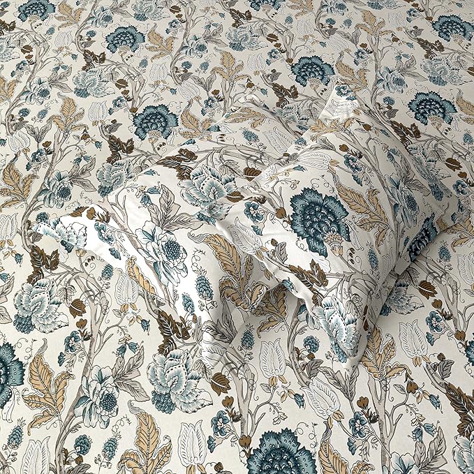 100% Cotton 180TC Printed Flat Bedsheet with Pillow Cover - Malhaar