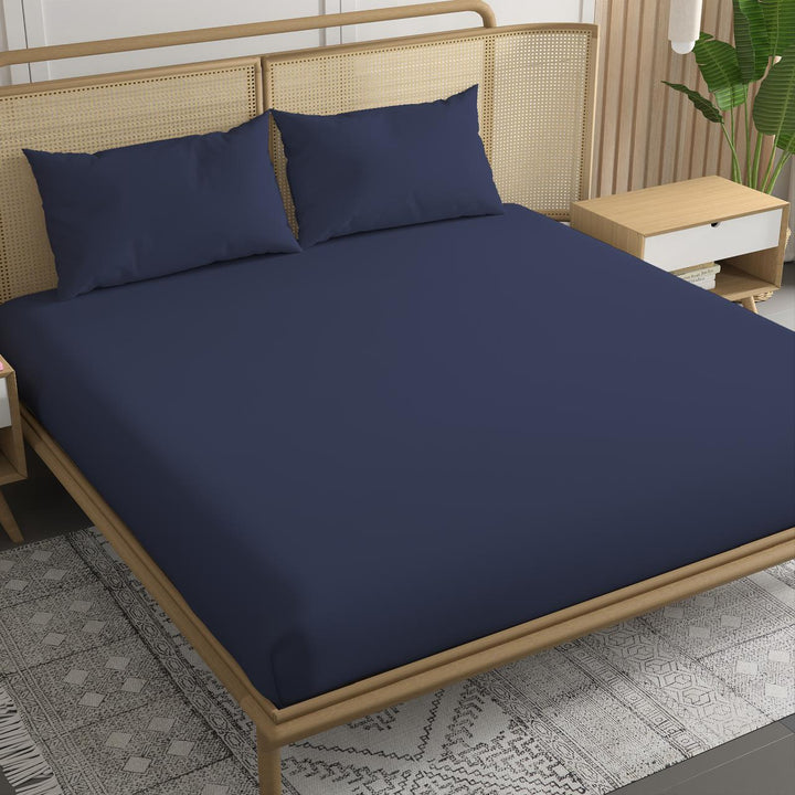 300TC Bamboo Weave Fitted Bedsheet with Pillow Covers
